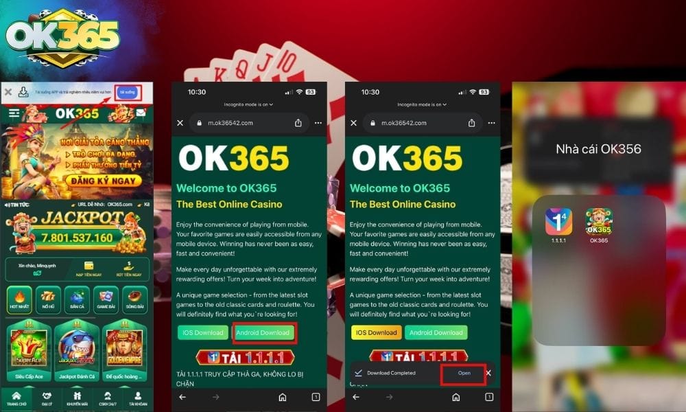 Các bước tải app OK365 trên Android